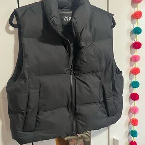 Zara Charcoal Puffer Vest